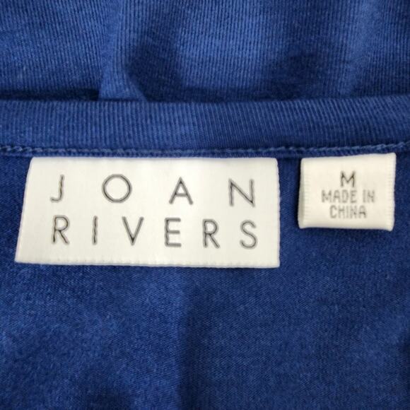 Joan Rivers Shrug Open Front Women Medium Short Sleeve Jersey Knit Blue A304727 - Picture 7 of 9